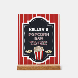 Popcorn-Bar - Acryltabellenzeichen für Party Acrylschild