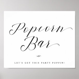 Popcorn Bar Chic Brautparty oder Hochzeitszeichen Poster