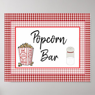 Popcorn-Bar-Hochzeit- oder Baby-Shower-Schild Post Poster