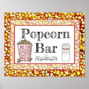 Popcorn-Bar-Hochzeit oder Baby Shower Schild Poste