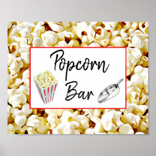 Popcorn-Bar-Hochzeit oder Baby Shower Schild Poste