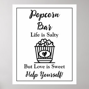 Popcorn-Bar   Hochzeitszeichen Poster