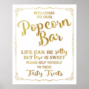 Popcorn Bar Hochzeitszeichen Poster