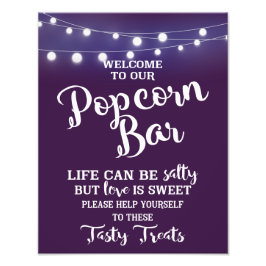 POPCORN BAR Party oder Hochzeitszeichen Fotodruck