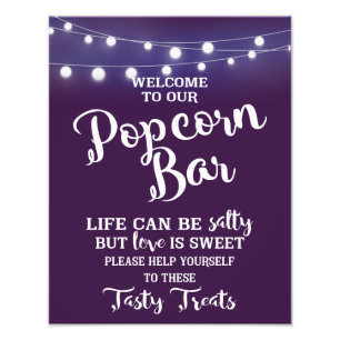 POPCORN BAR Party oder Hochzeitszeichen Fotodruck