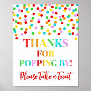 Popcorn-Bar-Schild Regenbogen-Konfetti Poster