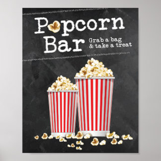 Popcorn Bar Sign Poster