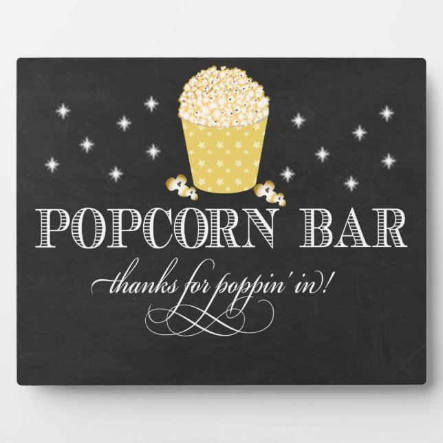 Popcorn Bar Sign Table Easel Fotoplatte (Vorderseite)