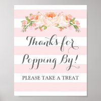 Popcorn Bar Signieren Rosa Blume Streifen