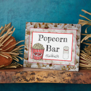 Popcorn Bar Wedding oder Baby Shower Sign Plaque Fotoplatte