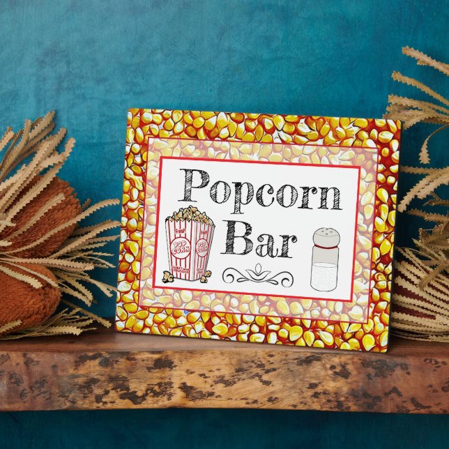 Popcorn Bar Wedding oder Babyduschsignatur Fotoplatte (Seite)