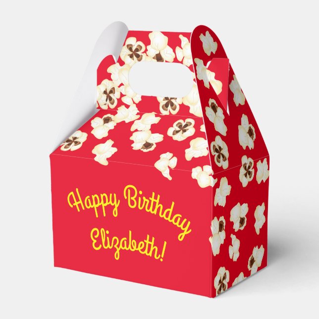 Popcorn Birthday Party Movie Theater Geschenkschachtel (Rückseite)