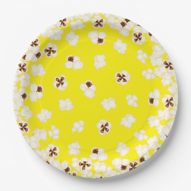 Popcorn Birthday Party Movie Theater Pappteller (Vorderseite)