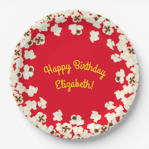 Popcorn Birthday Party Movie Theater Pappteller