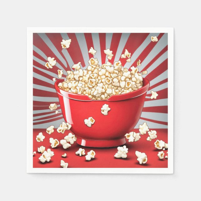 Popcorn Bowl explodieren Serviette (Vorderseite)