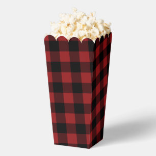 Popcorn-Box mit Kariertem Karo in Schwarz Geschenkschachtel