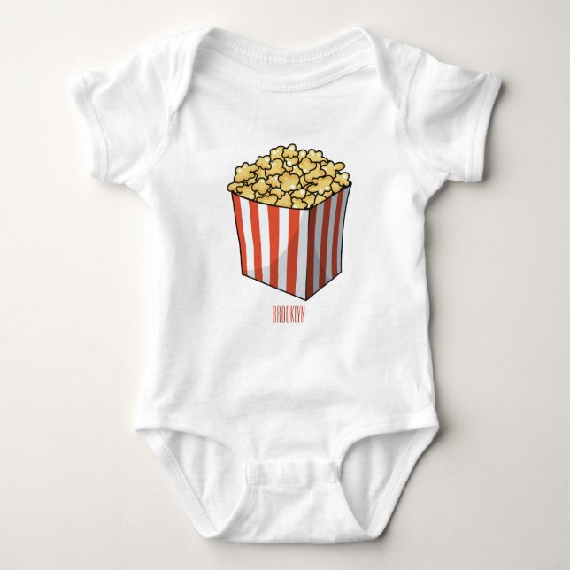 Popcorn-Cartoon-Abbildung Baby Strampler (Vorderseite)