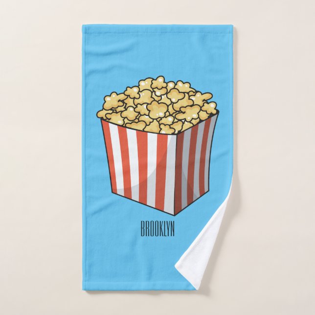 Popcorn-Cartoon-Abbildung Badhandtuch Set (Handtuch)
