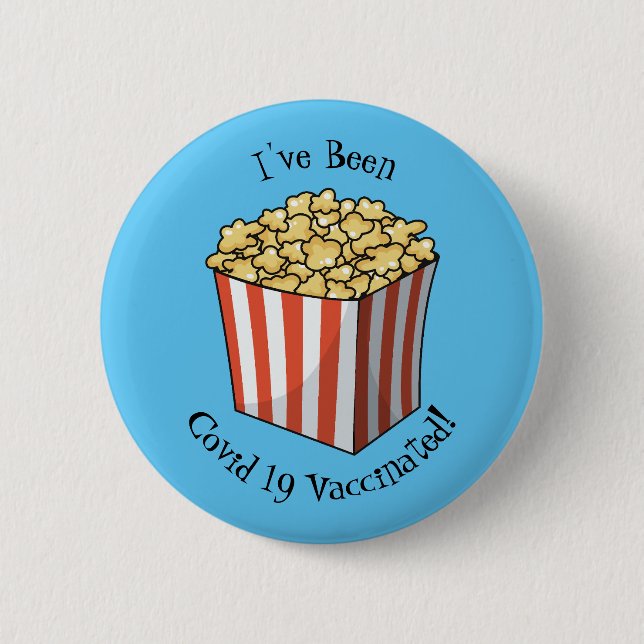Popcorn-Cartoon-Abbildung Button (Vorderseite)