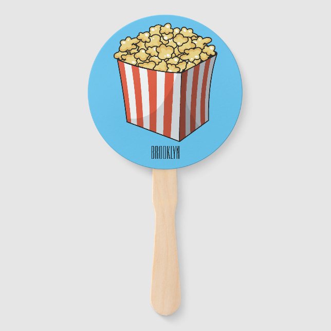Popcorn-Cartoon-Abbildung Fächer (Vorderseite)