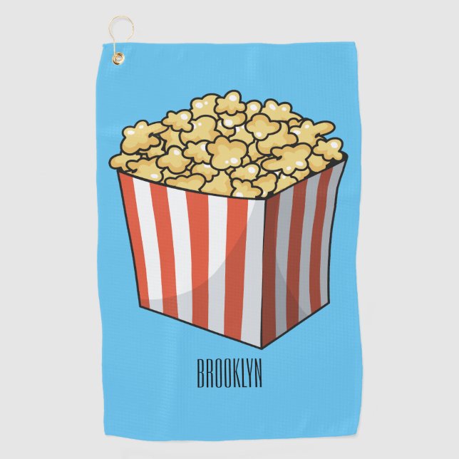 Popcorn-Cartoon-Abbildung Golfhandtuch (Vorderseite)