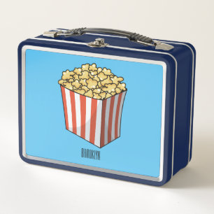 Popcorn-Cartoon-Abbildung Metall Brotdose