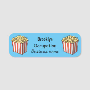 Popcorn-Cartoon-Abbildung Namensschild