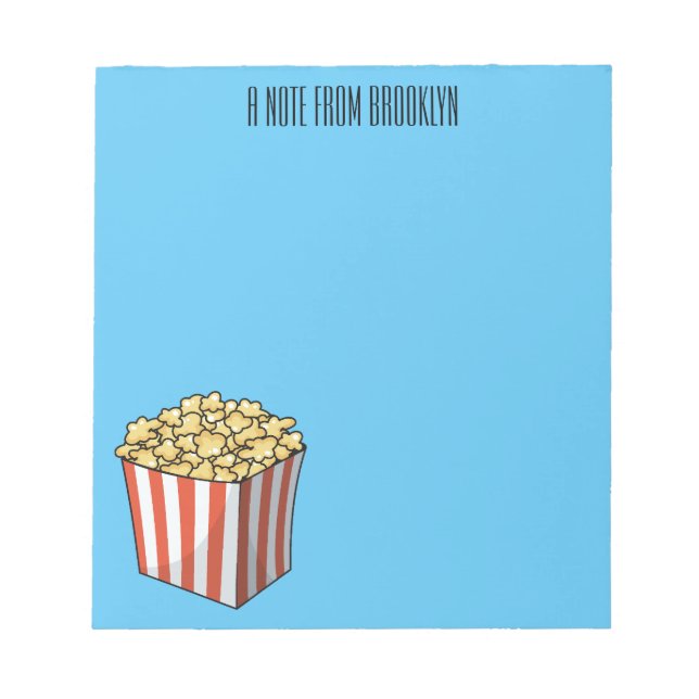 Popcorn-Cartoon-Abbildung Notizblock (Vorderseite)