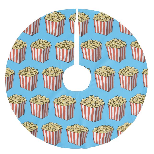 Popcorn-Cartoon-Abbildung Polyester Weihnachtsbaumdecke (Vorderseite)