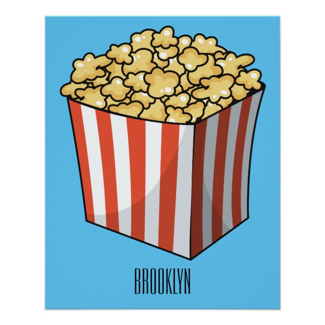 Popcorn-Cartoon-Abbildung Poster (Vorderseite)