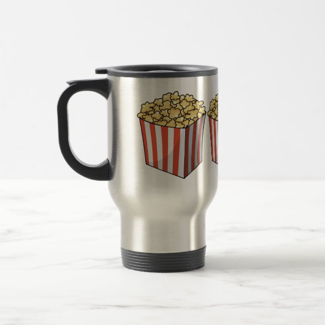 Popcorn-Cartoon-Abbildung Reisebecher (Links)