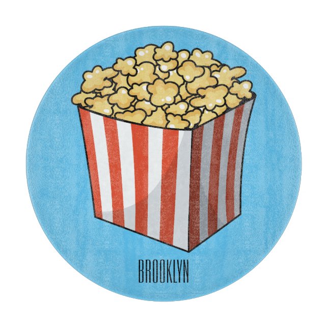 Popcorn-Cartoon-Abbildung Schneidebrett (Vorderseite)
