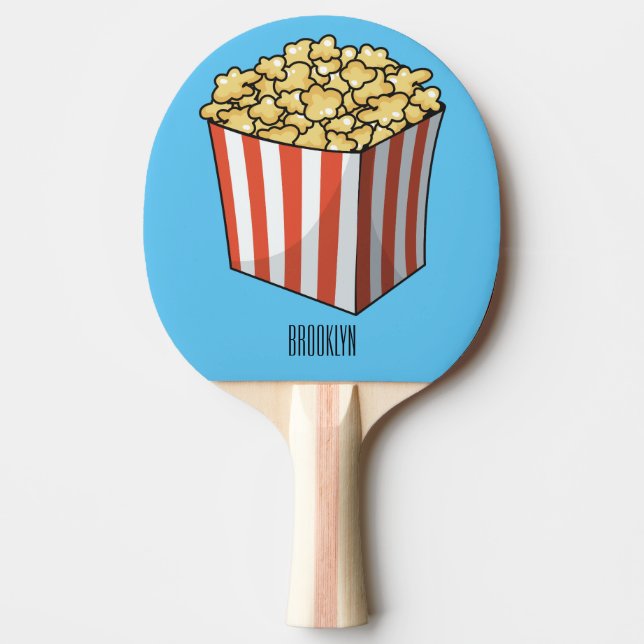 Popcorn-Cartoon-Abbildung Tischtennis Schläger (Vorderseite)