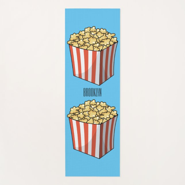 Popcorn-Cartoon-Abbildung Yogamatte (Vorderseite)