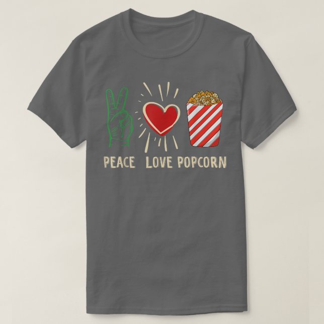 Popcorn Cinema Movie Night Television Theater Lieb T-Shirt (Design vorne)