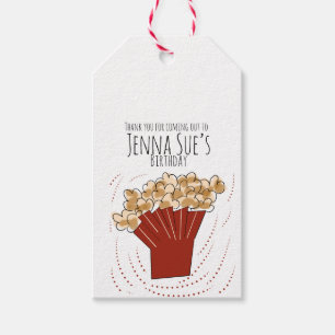 Popcorn Doodle Film Outdoor Party Geburtstag       Geschenkanhänger