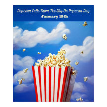 Popcorn fällt auf Popcorn Day Poster aus dem Himme