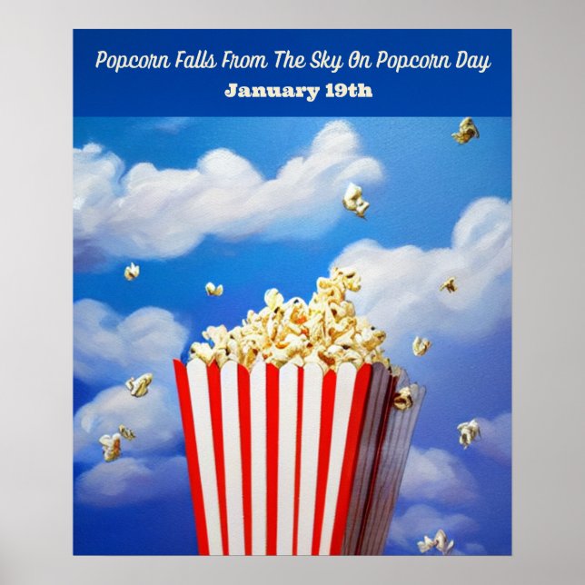 Popcorn fällt auf Popcorn Day Poster aus dem Himme (Vorne)