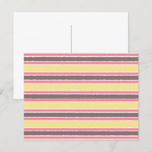 Popcorn Gelbes Bubblegum Pink Kaffee Brown Streife Postkarte