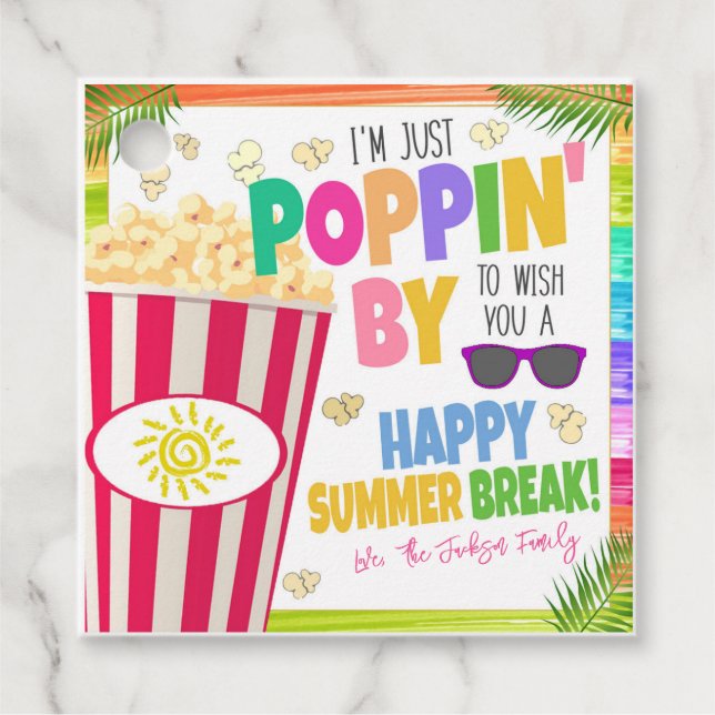 Popcorn-Geschenkmarke Geschenkanhänger (Vorderseite)