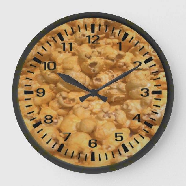 Popcorn Große Wanduhr (Vorderseite)
