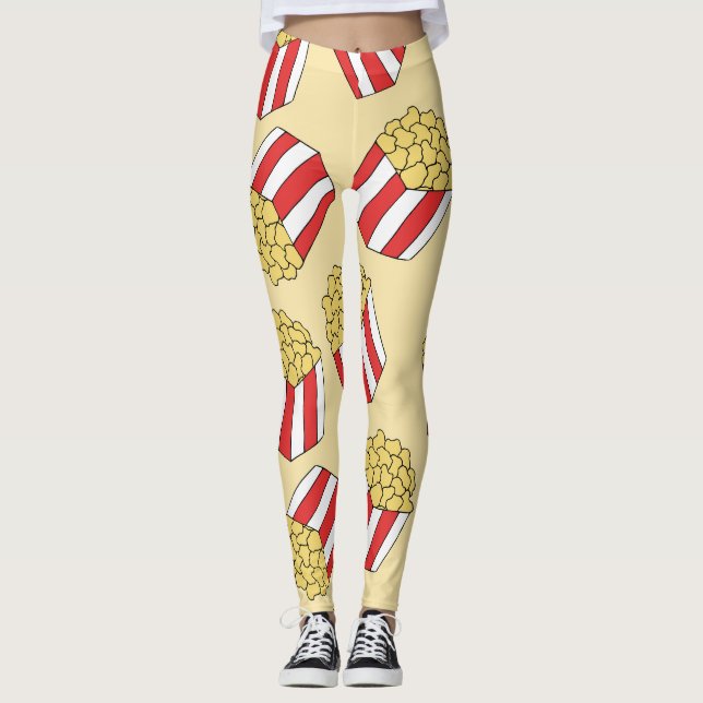 Popcorn handgezeichnet, farbenfrohe, nahtlose Must Leggings (Vorderseite)