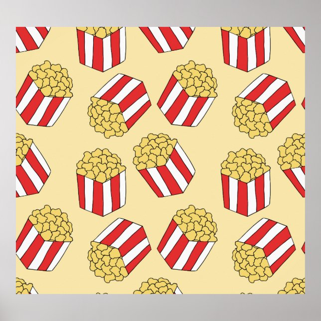 Popcorn handgezeichnet, farbenfrohe, nahtlose Must Poster (Vorne)