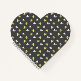 Popcorn Heart Notebook (Grau & Butter Yellow) Notizbuch