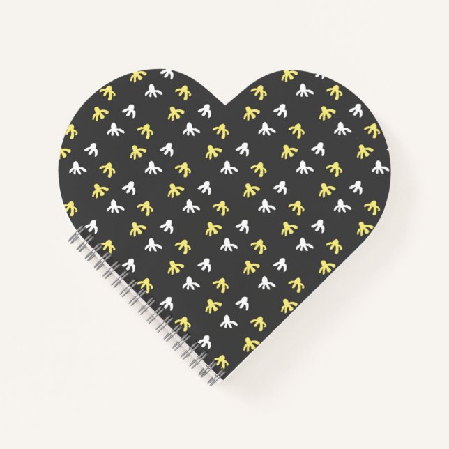 Popcorn Heart Notebook (Grau & Butter Yellow) Notizbuch (Vorderseite)