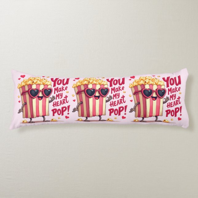 Popcorn Heart Pop Valentine Design Seitenschläferkissen (Vorderseite)