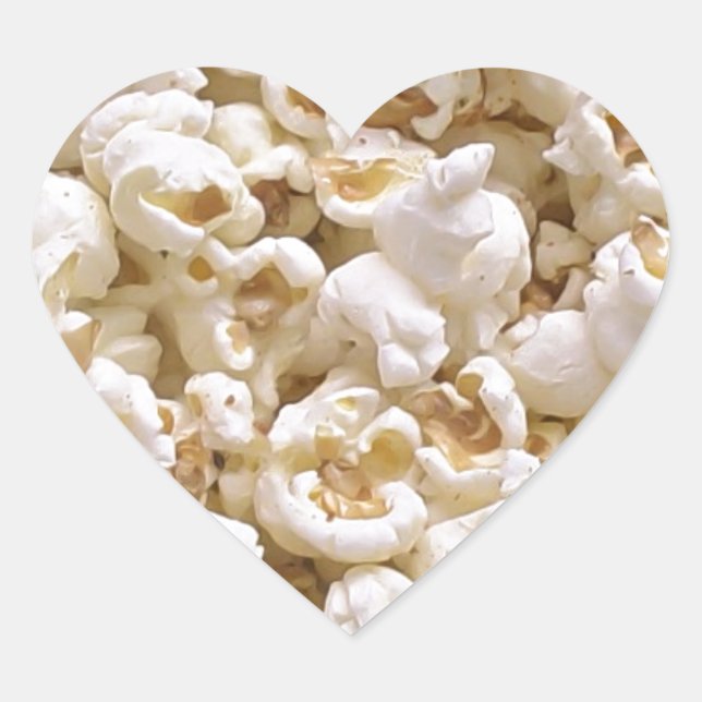 Popcorn Herz-Aufkleber (Vorderseite)