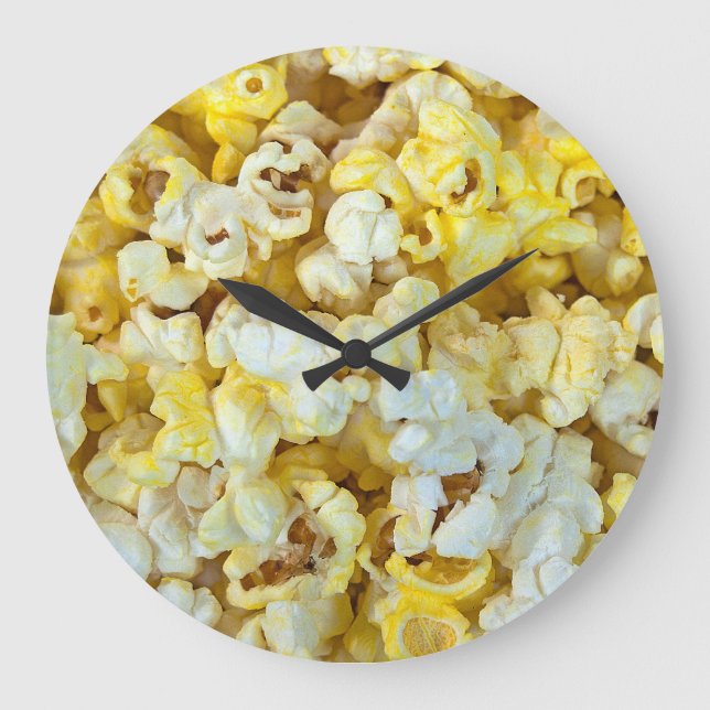 Popcorn-Hintergrund Große Wanduhr (Vorderseite)
