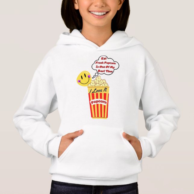Popcorn I Love It sweat à capuche (Devant)