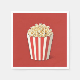 Popcorn im roten Hintergrund Serviette